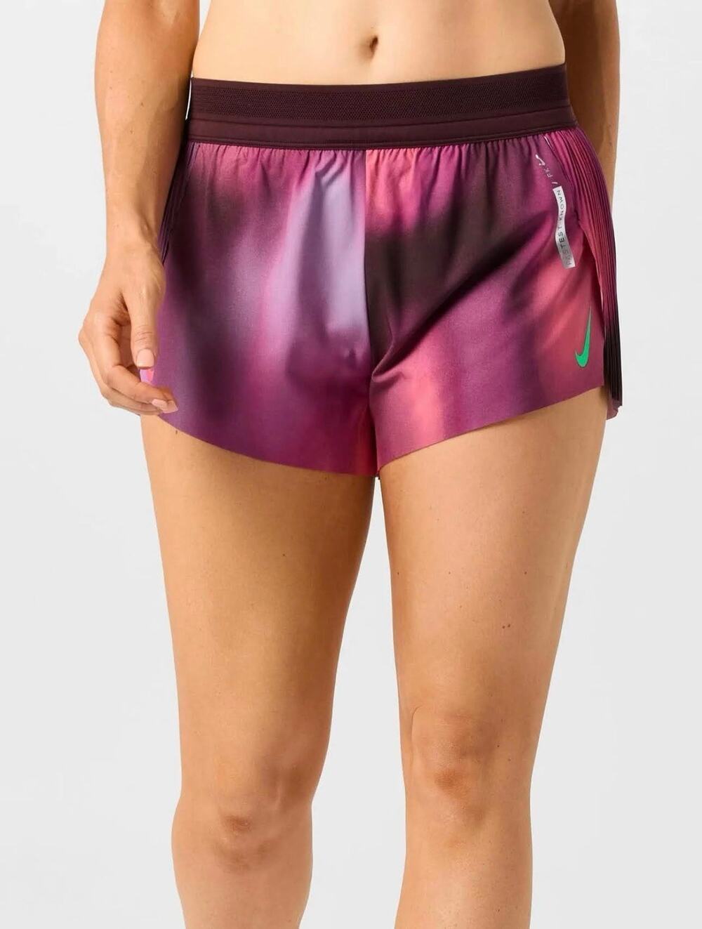 Womens Size Large Nike Running Shorts AeroSwift Mid-Rise Rush Fuchsia IF1629-532